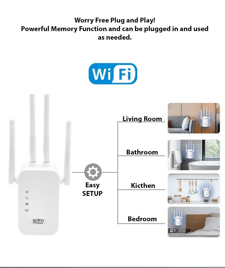 WiFi Range Extender Internet Booster Network Router Wireless Signal Repeater |