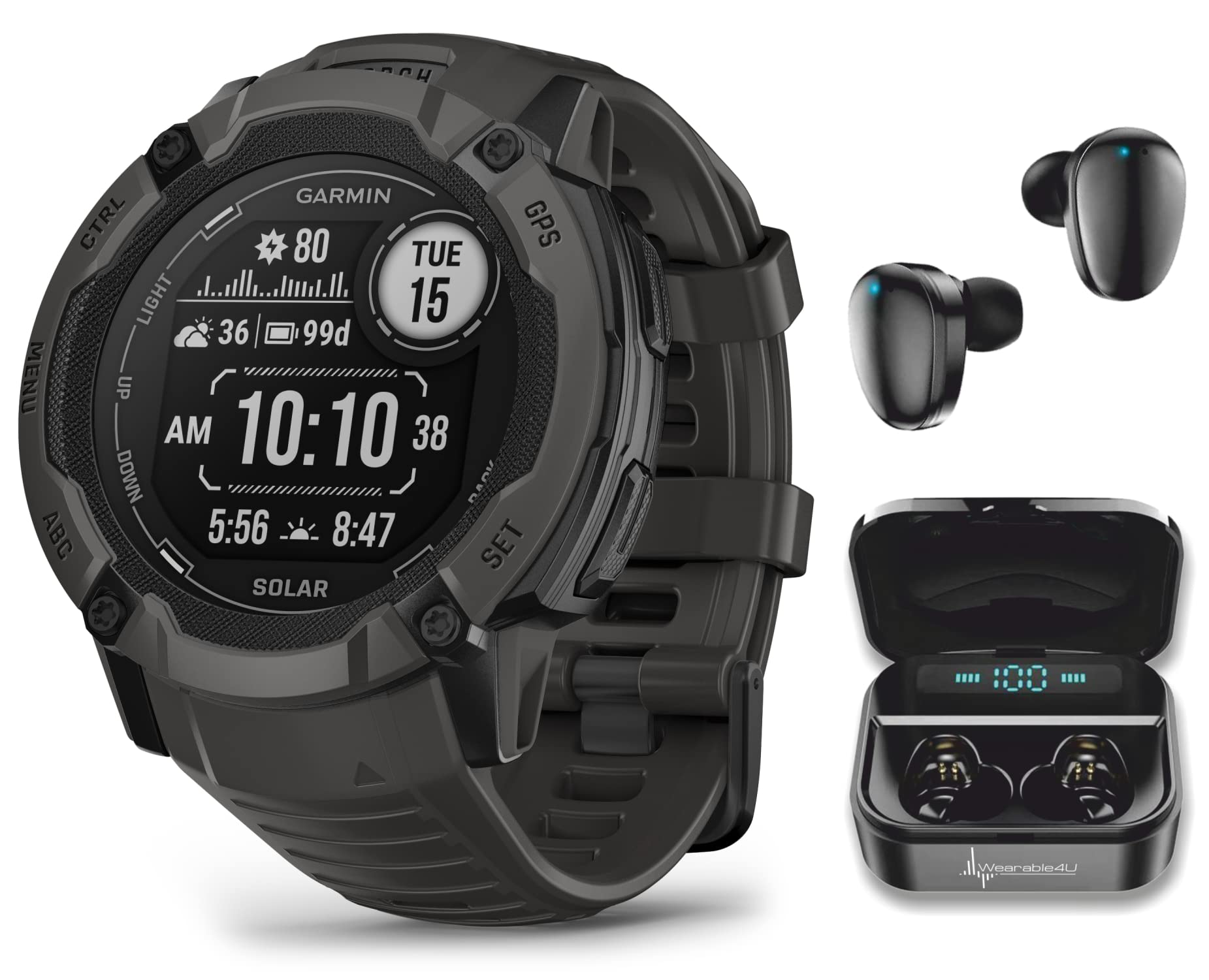 Garmin Instinct 2X Solar Adventure Smartwatch Bundle