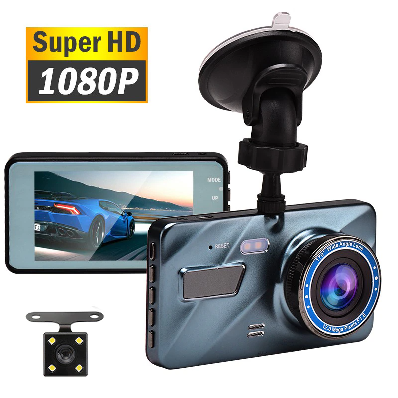 HD 1080P Dobbelt Bilkamera 4" Optager med Nattesyn