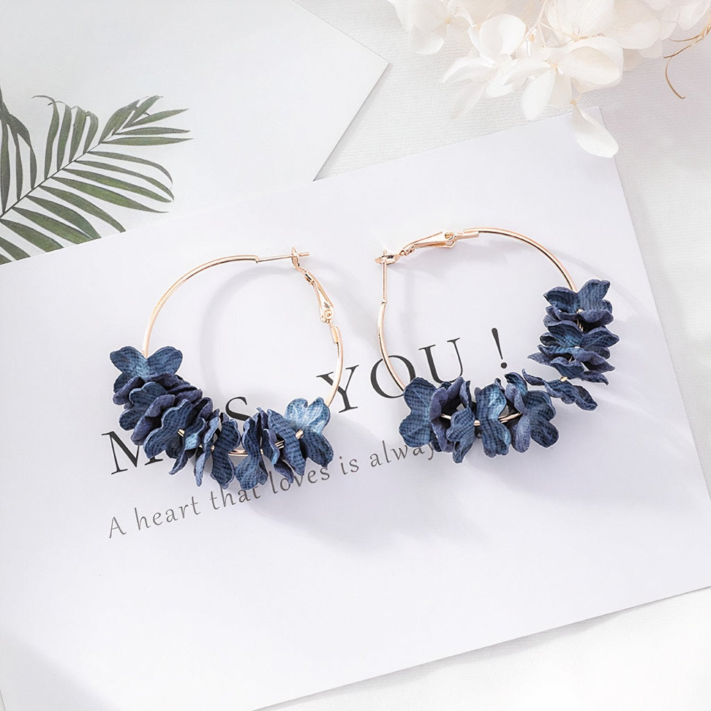 Elegante marineblå øreringe | elegante marineblå hoops