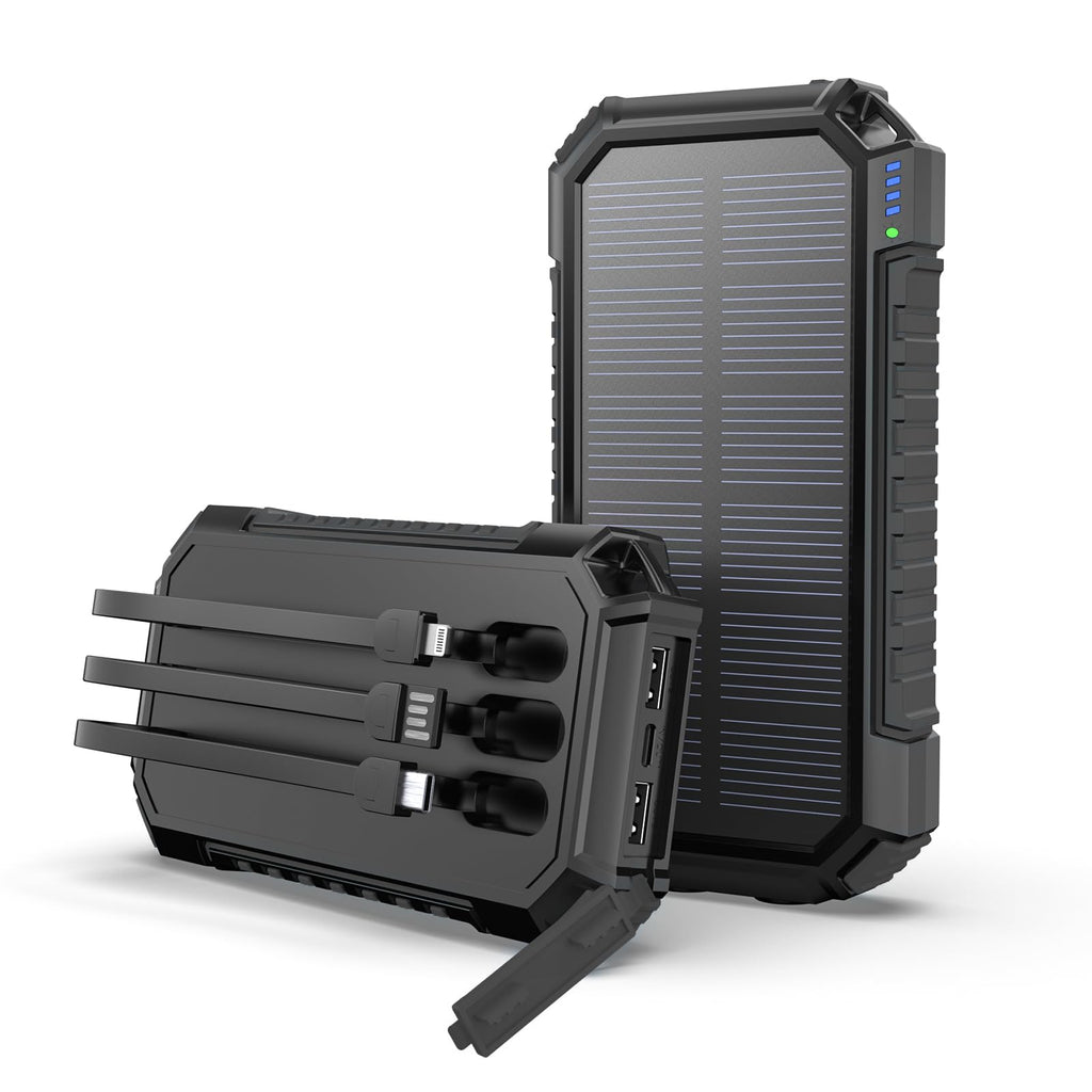 Hiluckey Ultra Solar Power Bank 27000mAh with Triple Cables | fast charging power bank