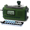 All-Weather Emergency Radio with Hand Crank & Solar Charge - AM/FM/NOAA, 20000mAh Power Bank | emergency weather radio