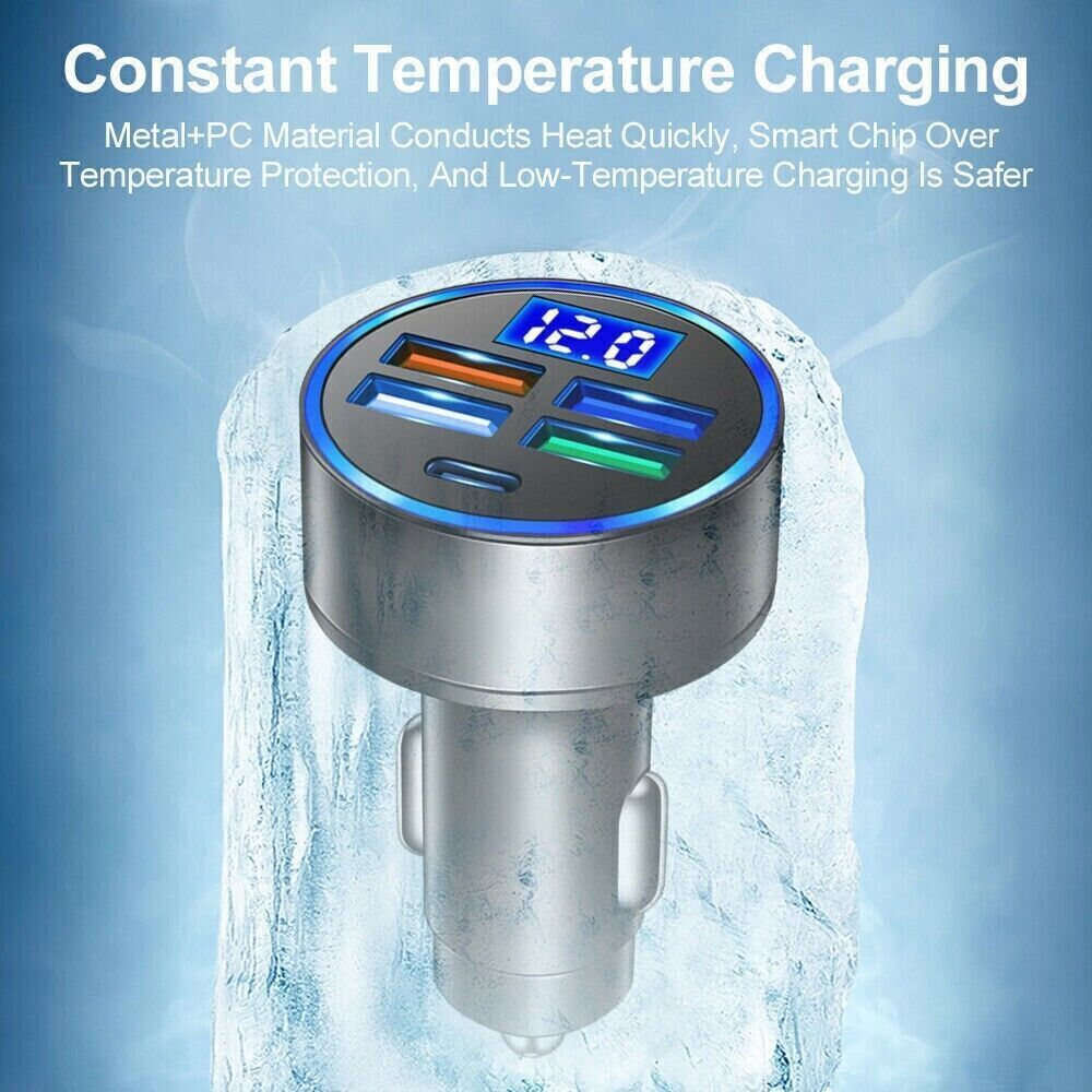 5-Port High-Speed Car Charger for Smartphones