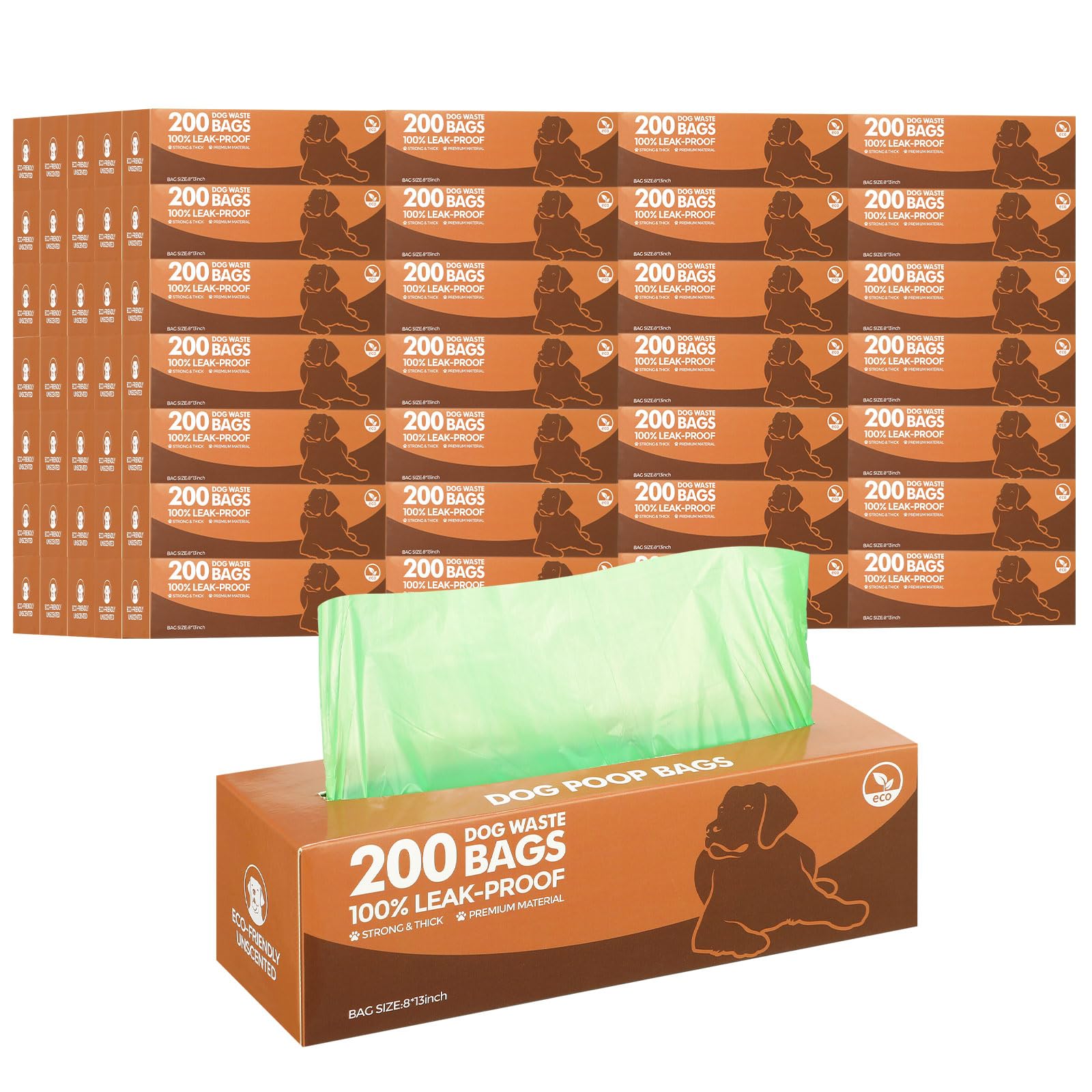 50 Rolls Dog Waste Bags 10000 Count Dog Trash Bags Leak Proof Pet Bags Doggie Poop Roll Waste Bags Dog Thick Plastic Bag for Home Park Outdoor Travel Pet Supplies (Dark Green) | leak proof dog bags