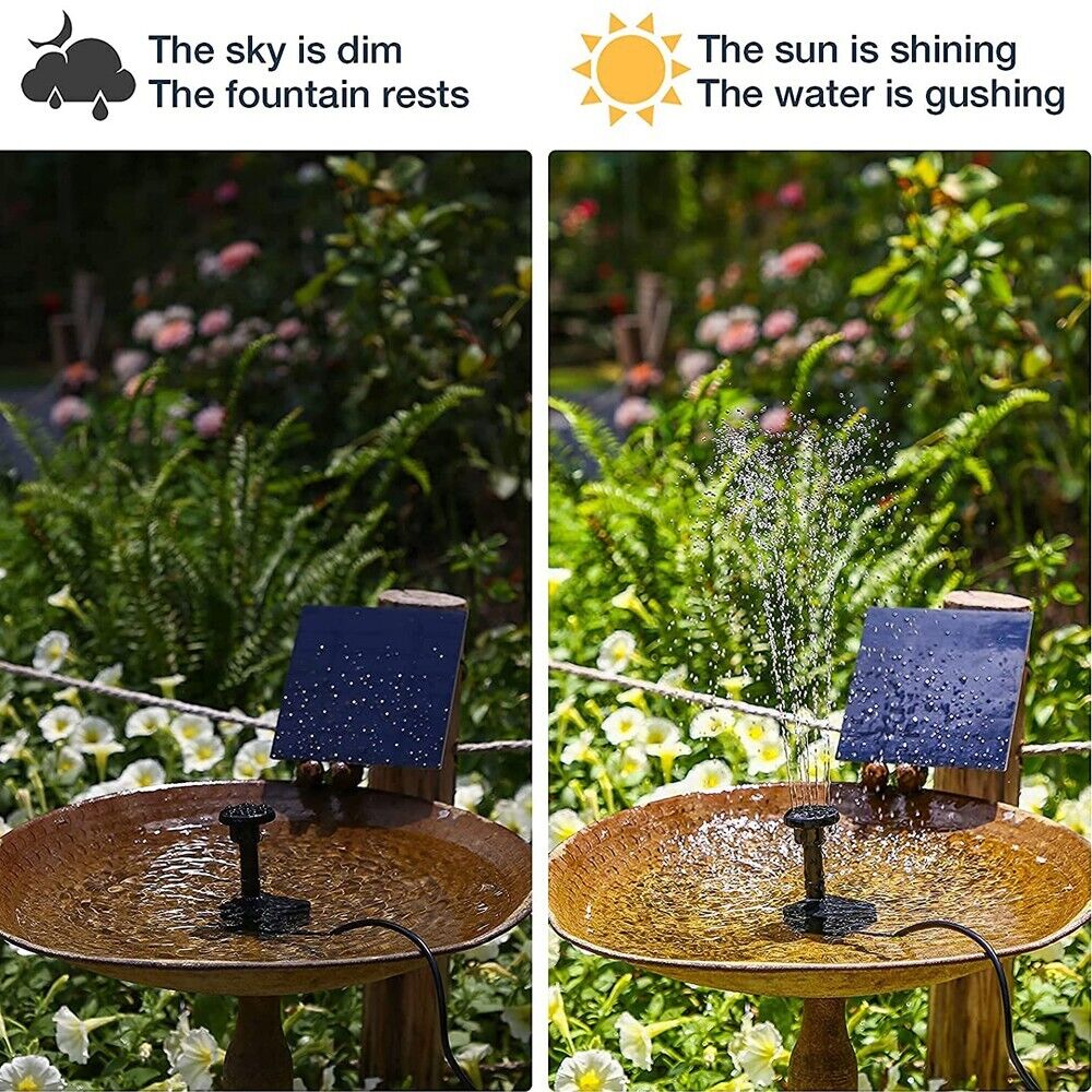 Solar Splash Fountain: Bird Bath & Garden Essential | automatic solar water feature