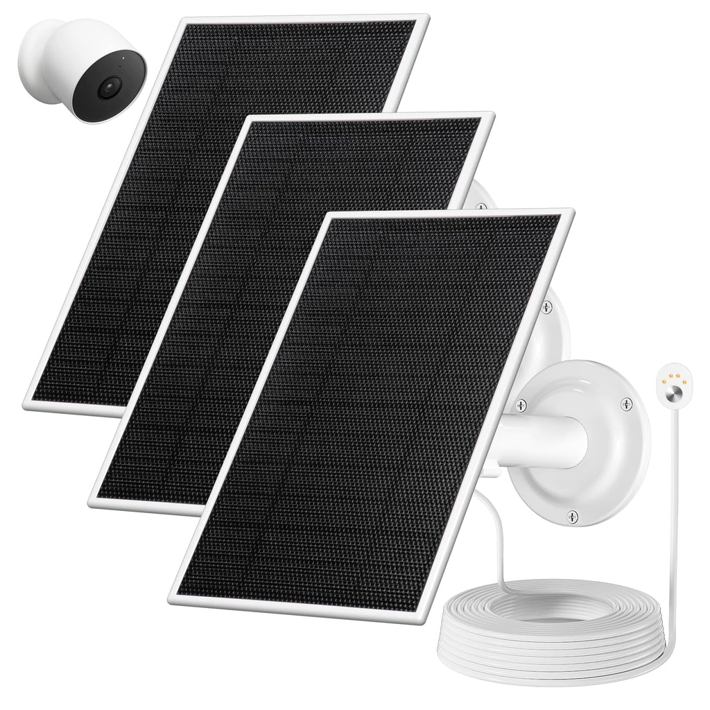 6V 4.5W Nest Cam Solar Panel Kit, IP65, 10ft Cable - 3 Pack | outdoor surveillance solar panel
