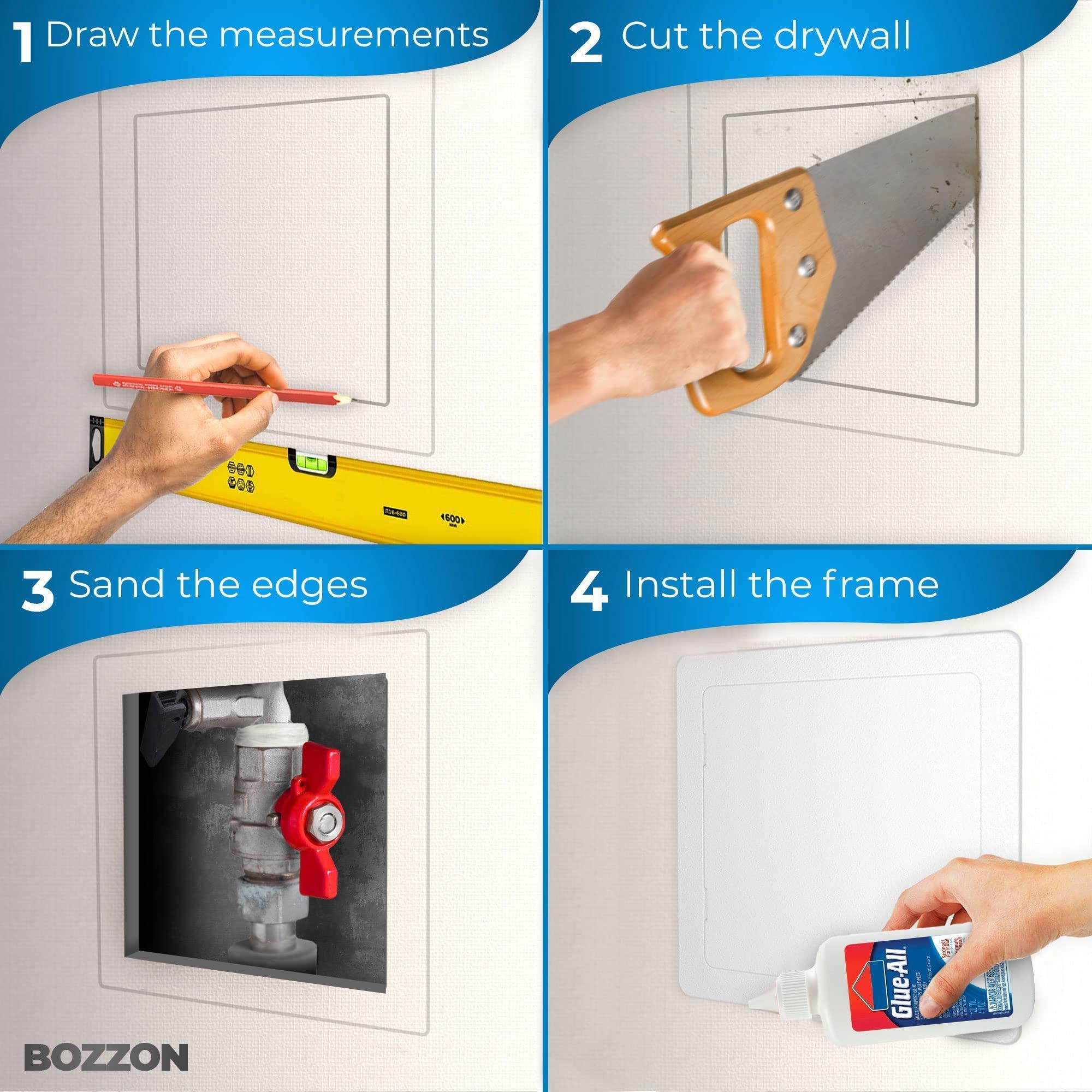 Access Panel for Drywall 10x10 inch Wall Hole Cover Access Door Plastic White| drywall access panel