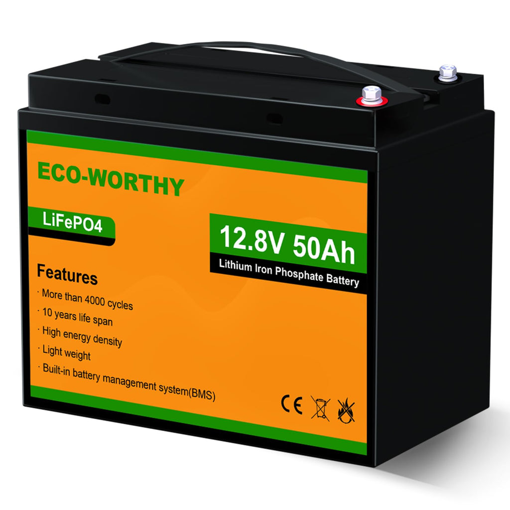 ECO-WORTHY 12V 50Ah LiFePO4 Portable Battery for Trolling Motors | trolling motor battery