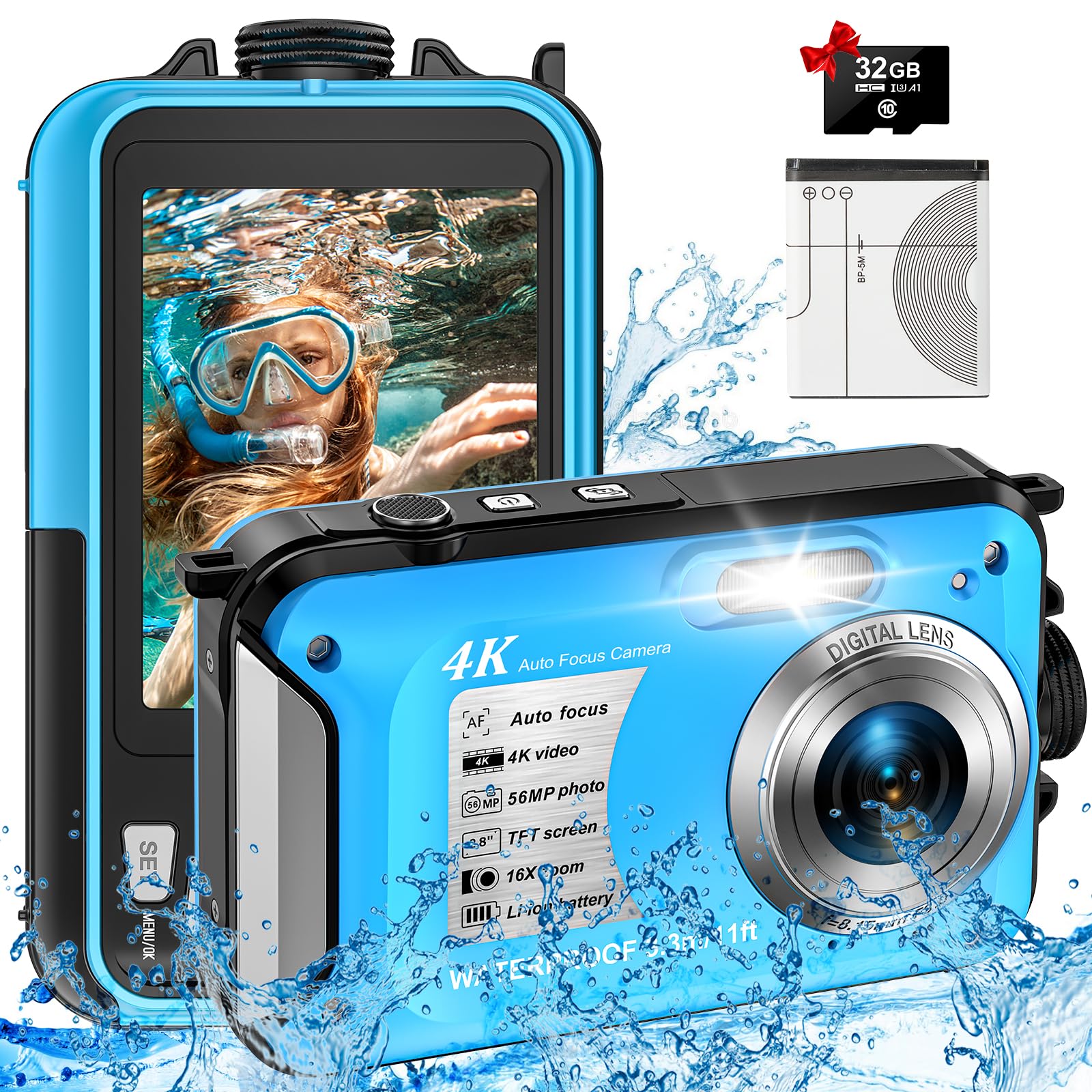 4K 56MP Floating Underwater Camera with 32GB Card | 4K floating camera