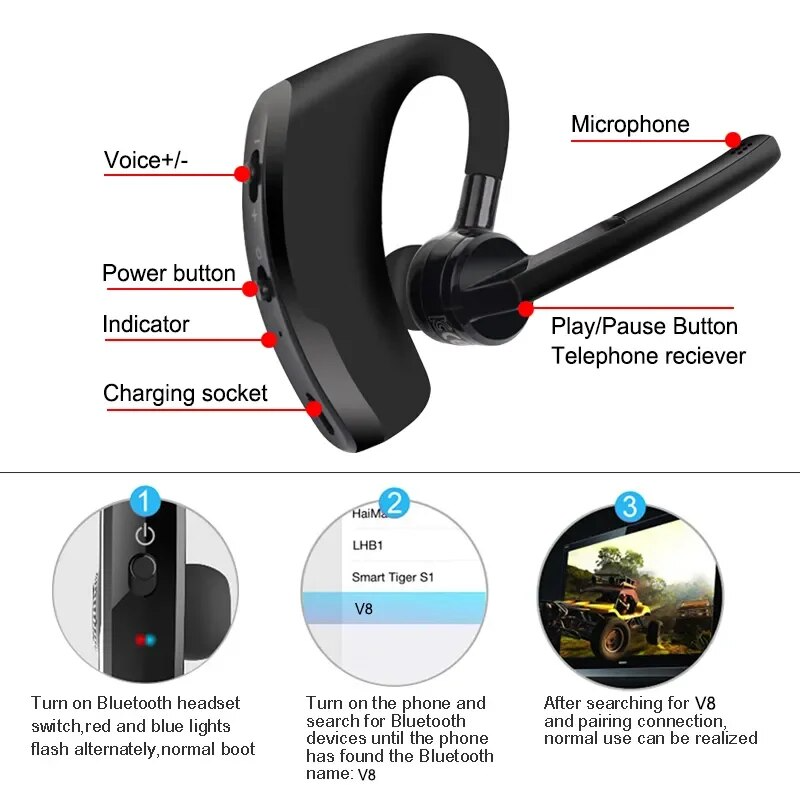 ClearSound Bluetooth Headset for Truckers | comfortable Bluetooth headset