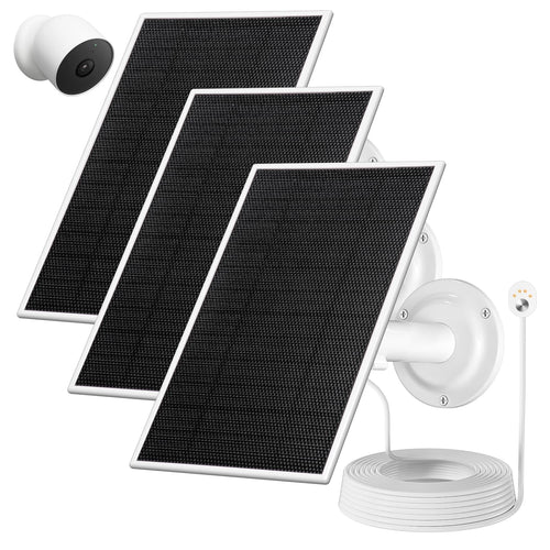 6V 4.5W Nest Cam Solar Panel Kit, IP65, 10ft Cable - 3 Pack | outdoor surveillance solar panel