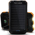 TACAMO Solar Charger - IP67 Waterproof, TSA Approved - Dual USB Fast Charging with Emergency Light | waterproof power bank