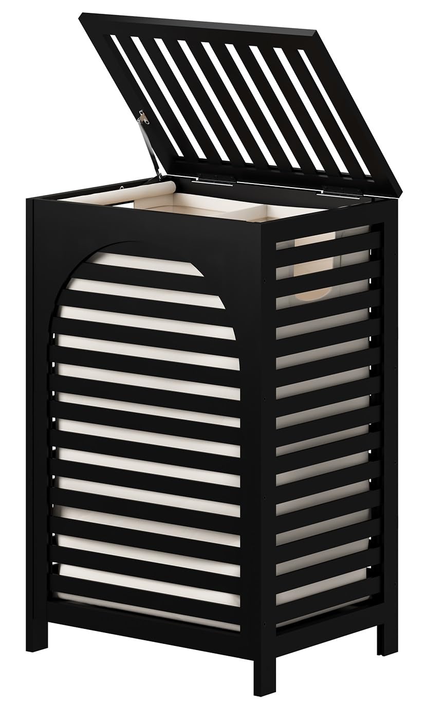 Bamboo Wood Elegant Laundry Hamper with Lid | elegant bamboo laundry hamper
