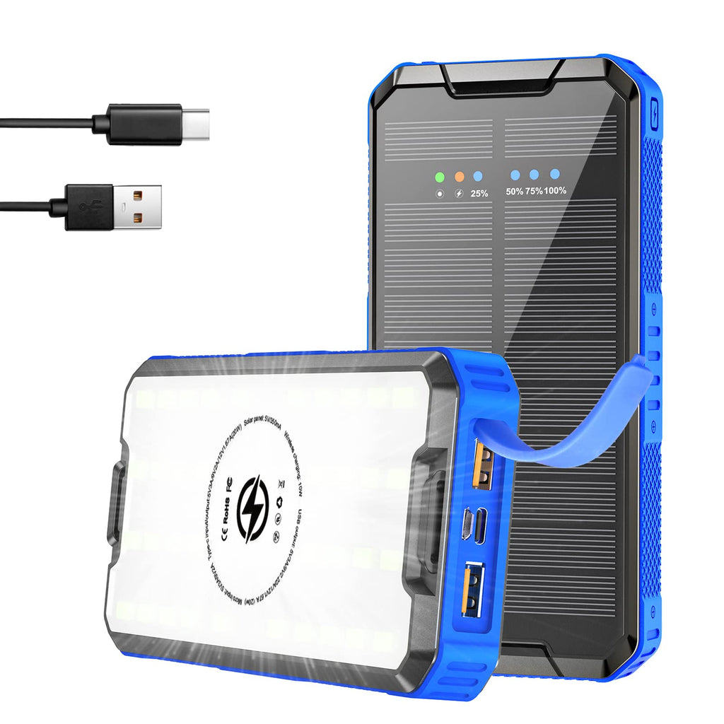 ANYFONG 30000mAh Solar Powerbank with PD20W USB-C | portable charger outdoor