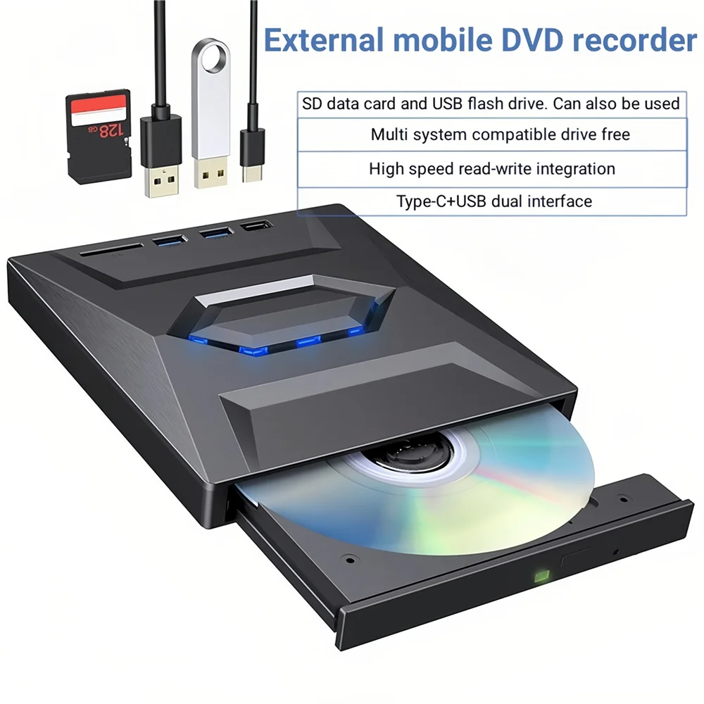 USB 3.0 ekstern CD/DVD-drev til PC og Mac | eksternt CD DVD-drev
