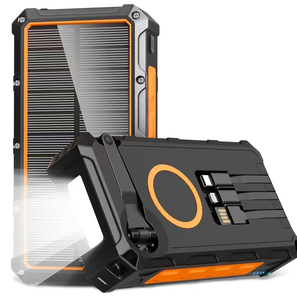 MQOUNY 36000mAh Outdoor Solar Power Bank with Hand Crank