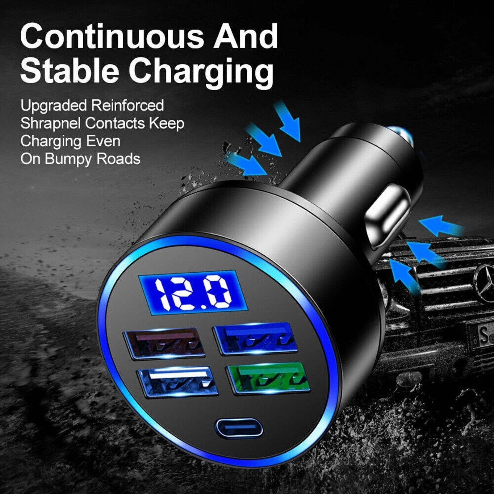 5-Port High-Speed Car Charger for Smartphones