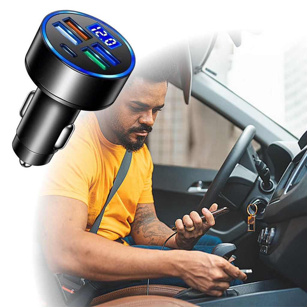 5-Port High-Speed Car Charger for Smartphones