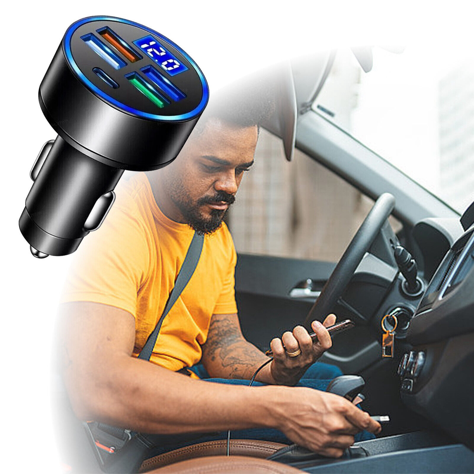 5-Port High-Speed Car Charger for Smartphones