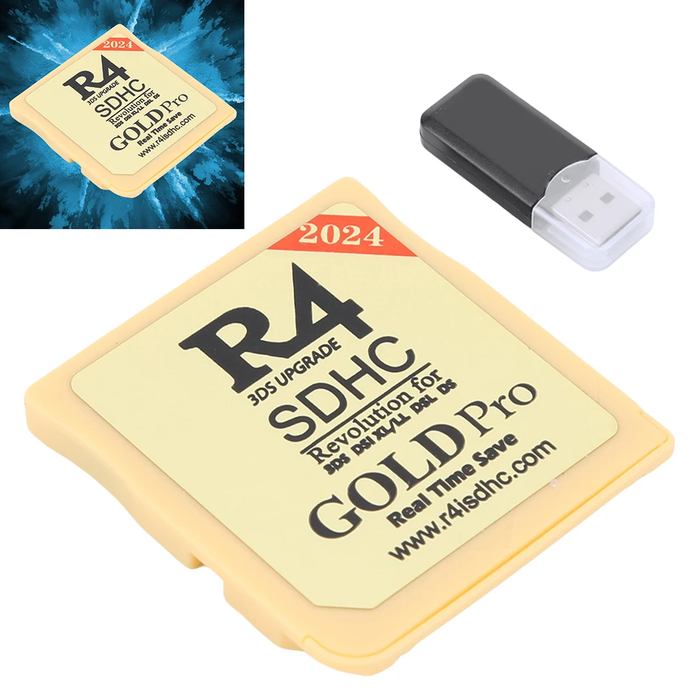2024 Version R4 Gold Pro SDHC R4i For DS/3DS/2DS Revolution Cartridge + USB | high speed gaming card