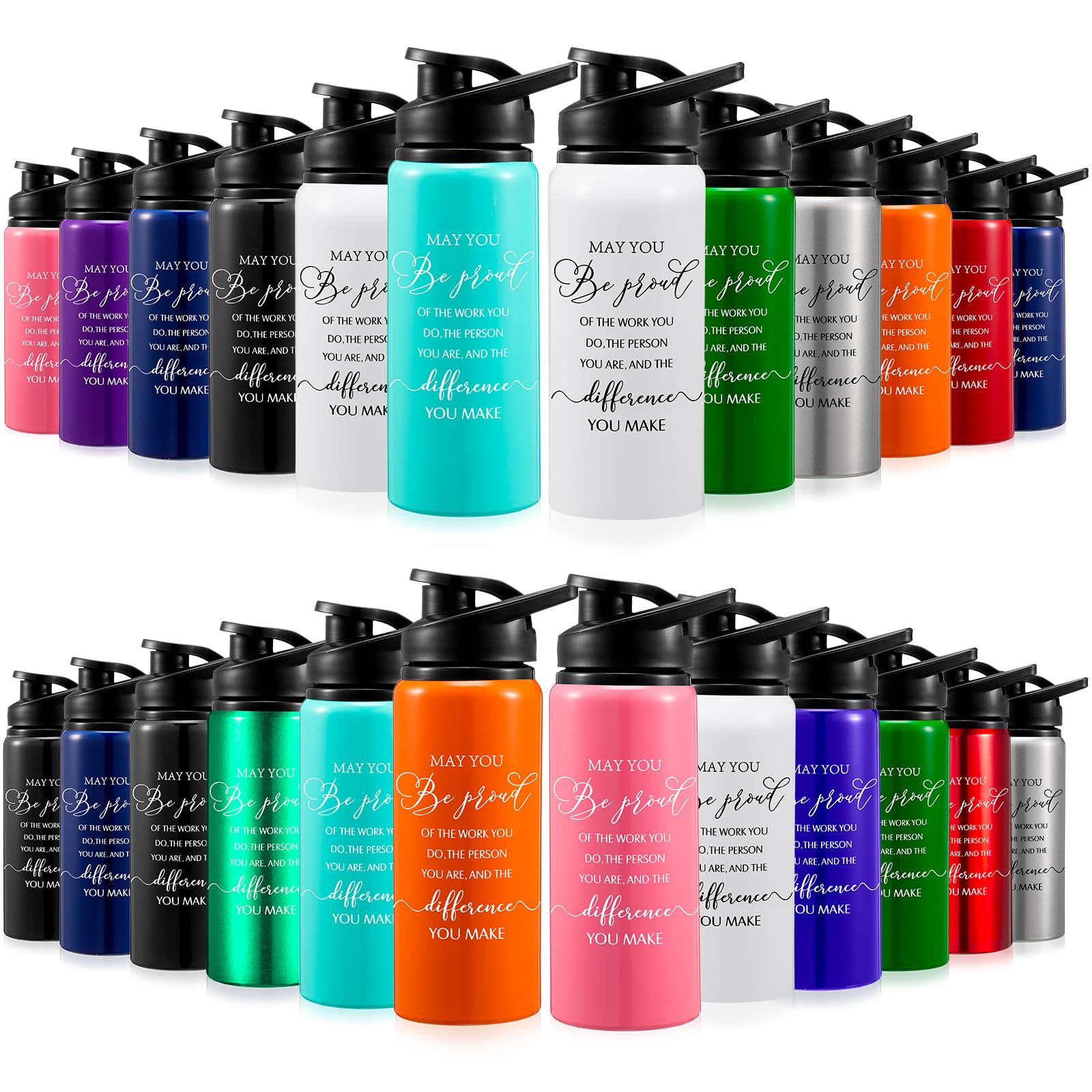 Bokon 24 Pack Aluminum Sports Bottle 17 oz