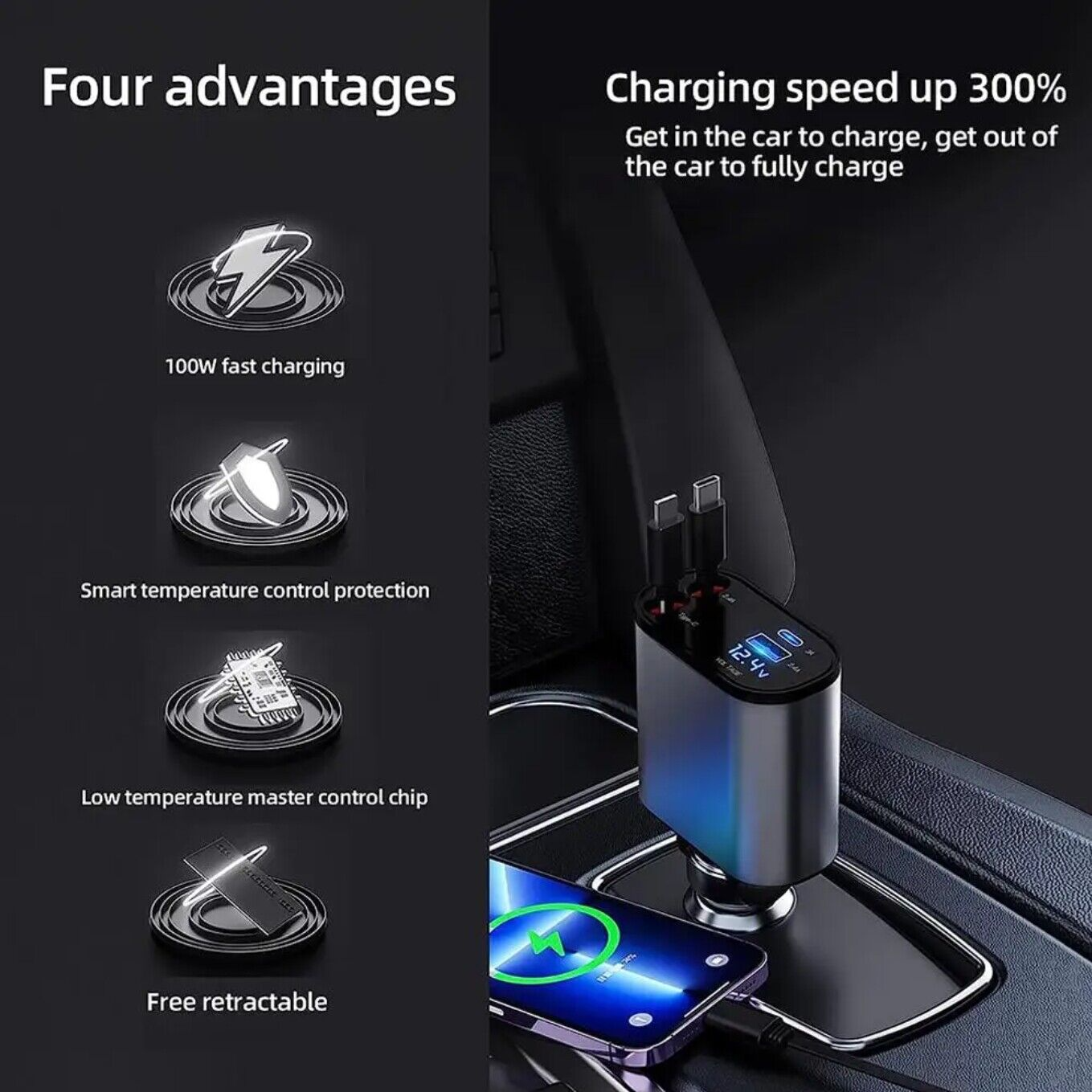SpeedCharge 4-i-1 Billader | hurtig biloplader