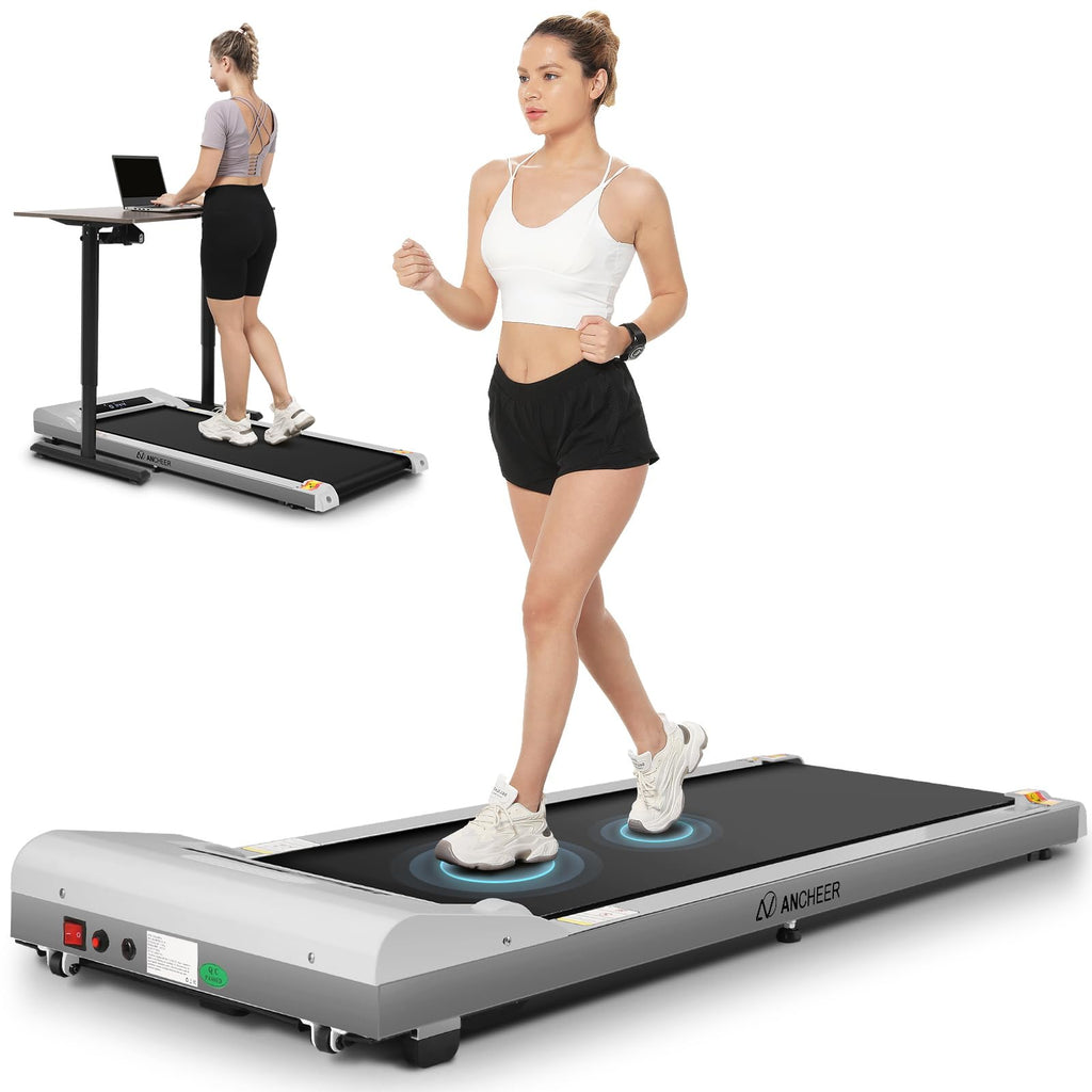 ANCHEER 2-in-1 Compact Treadmill 300lb with Bluetooth | portable exercise treadmill