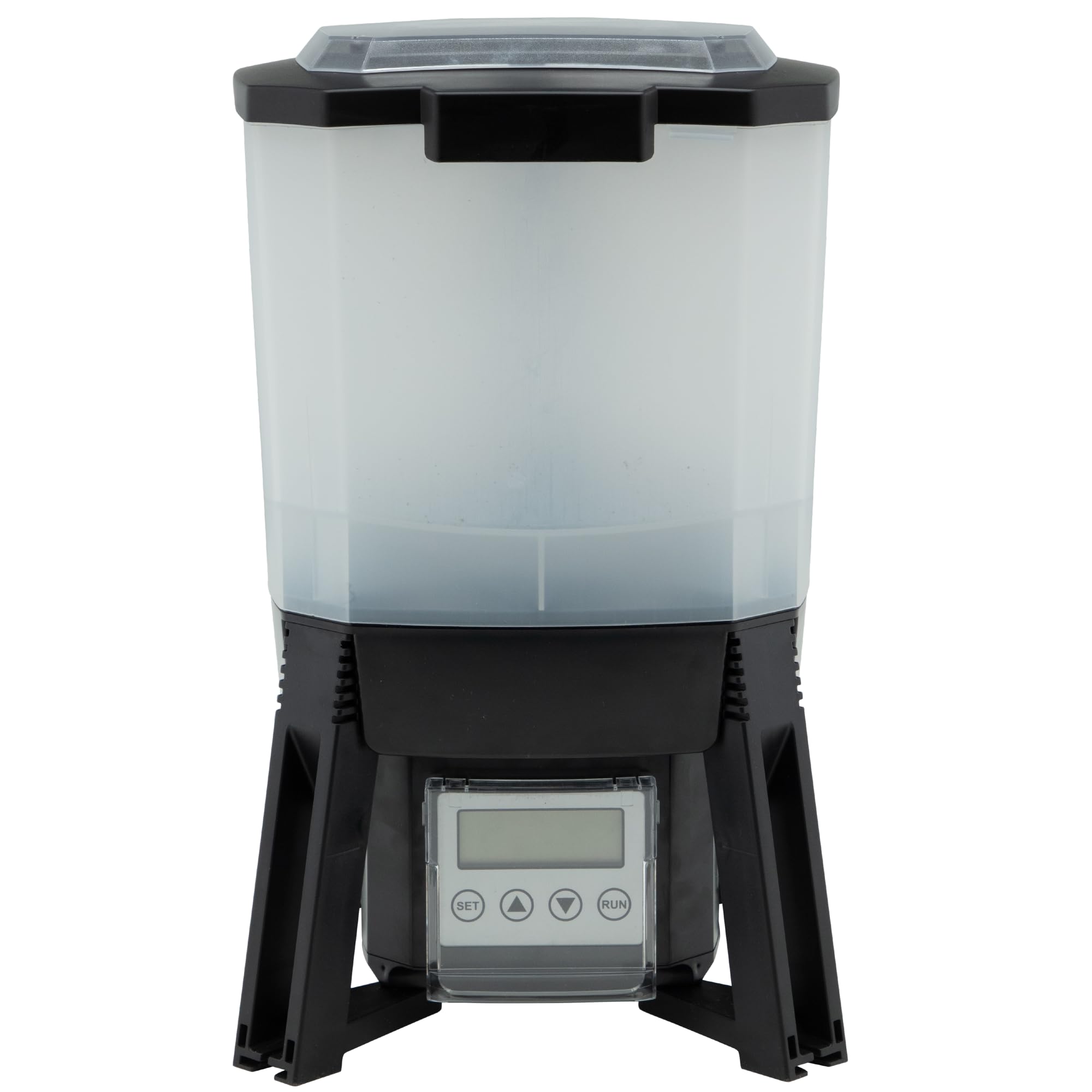 The Pond Guy KoiGrower Automatic Fish Feeder Solar Battery & AC Electric Power Auto Timed Koi Pellet Feeder 5 Gallon Feed Container