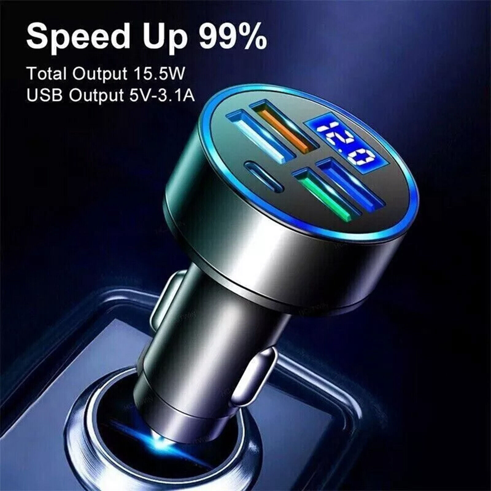 5-Port High-Speed Car Charger for Smartphones