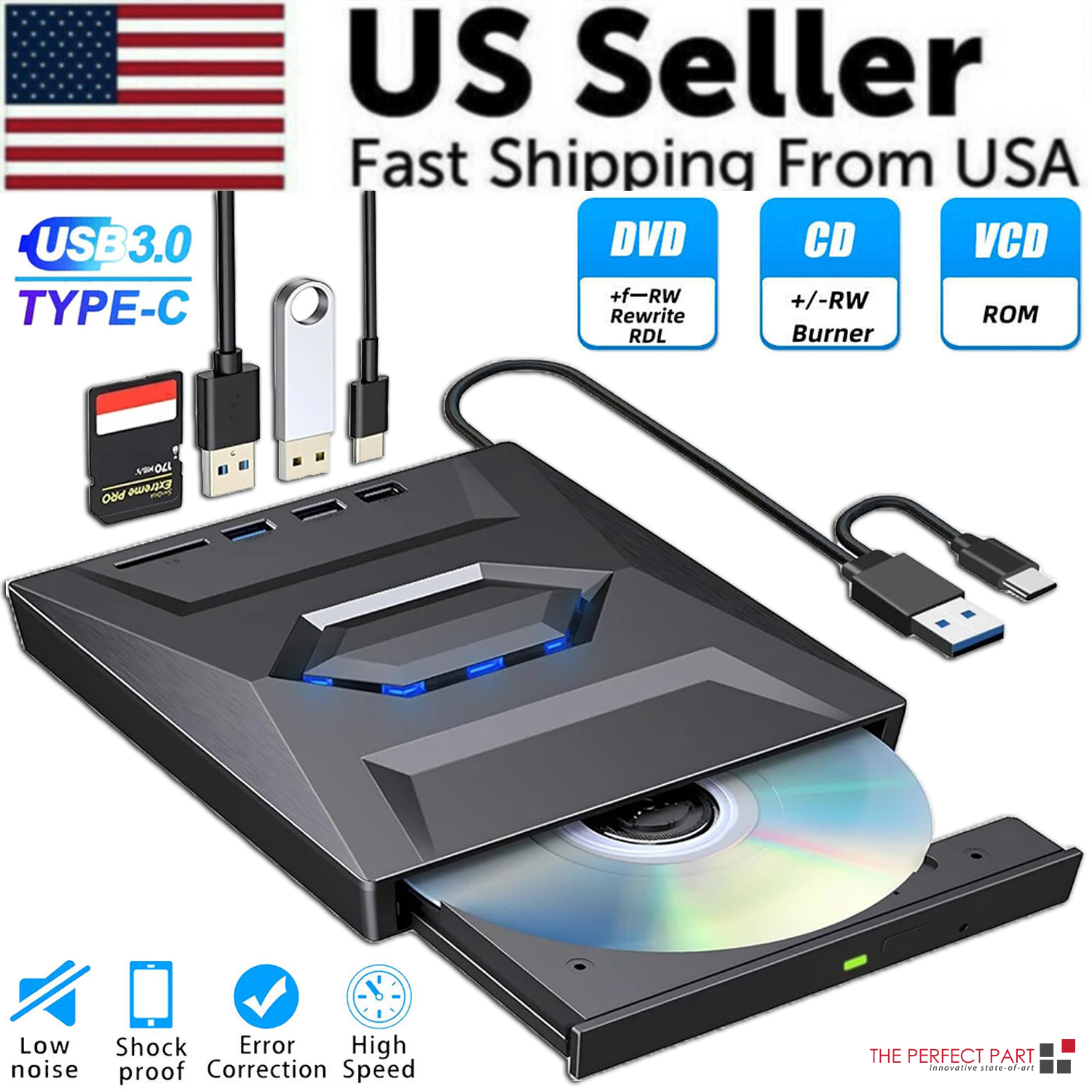 USB 3.0 External CD/DVD Drive for PC and Mac | external CD DVD drive