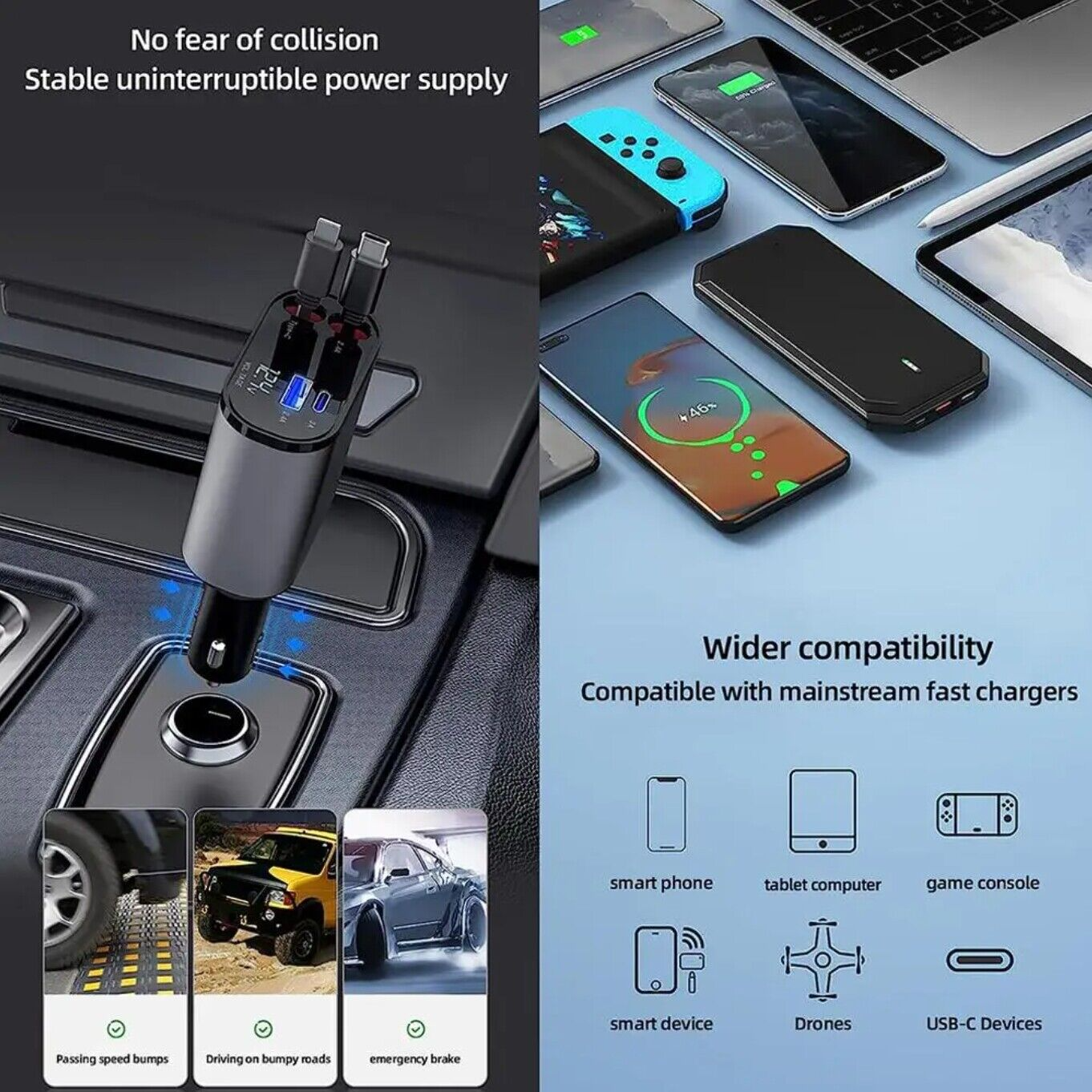 SpeedCharge 4-i-1 Billader | hurtig biloplader