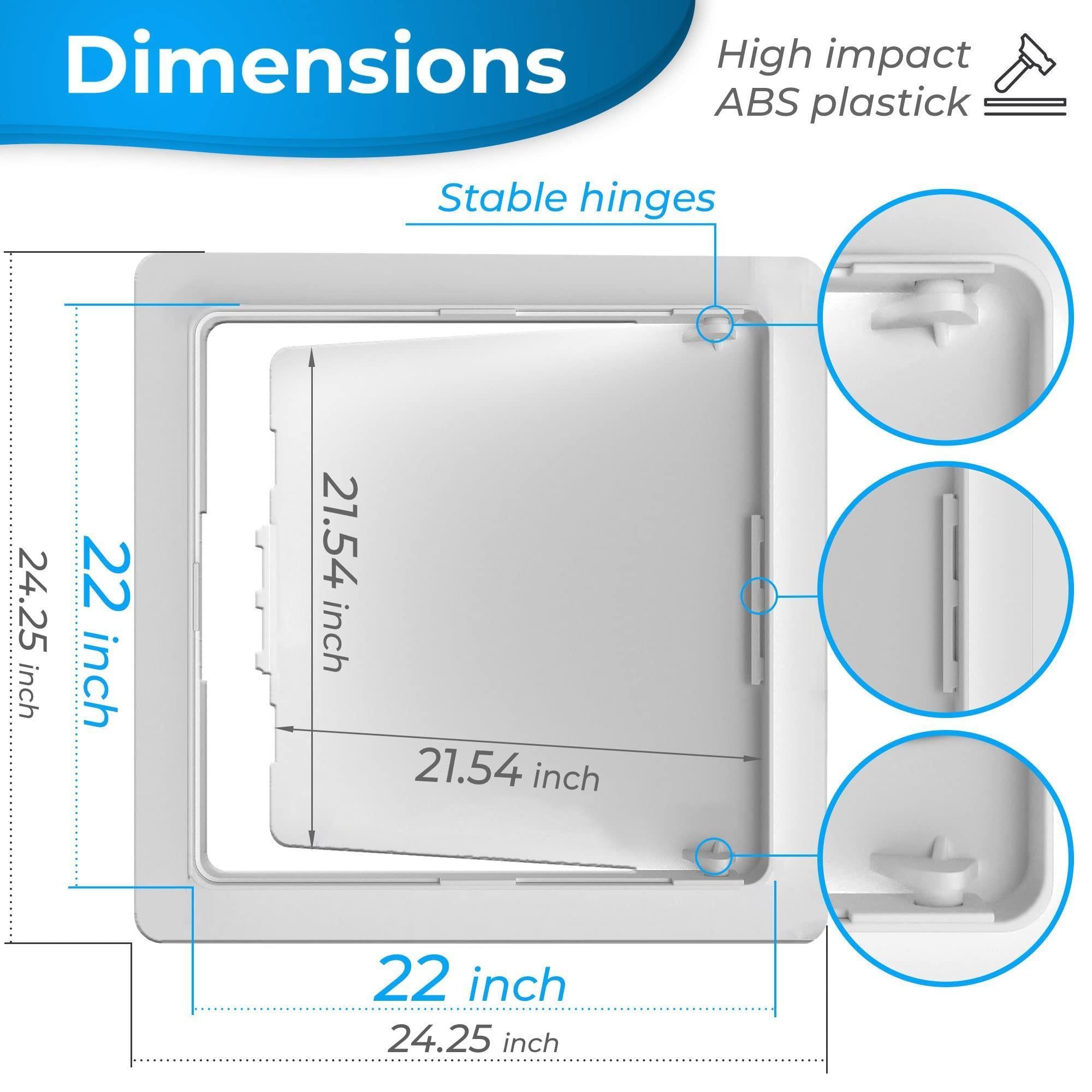 Access Panel for Drywall 22x22 inch Wall Hole Cover Access Door White Plastic | flush mount access door