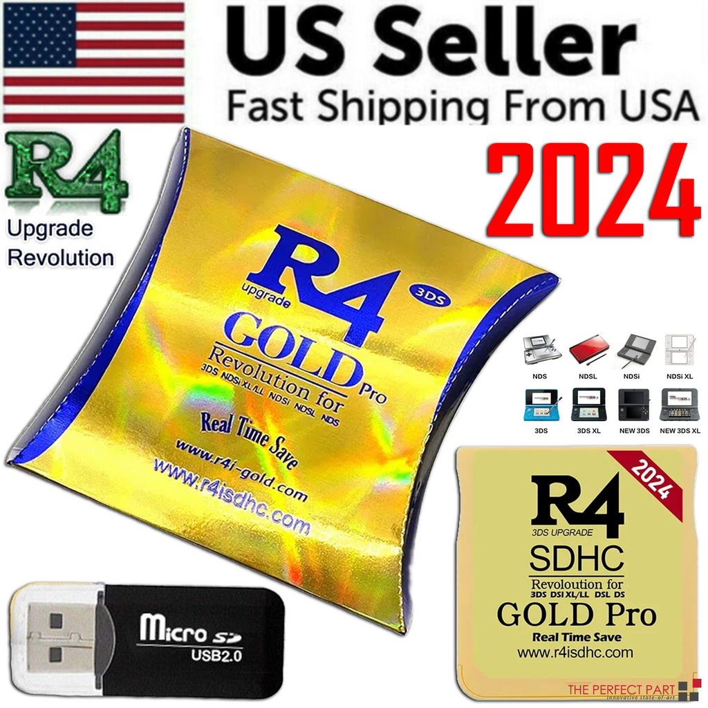 2024 Version R4 Gold Pro SDHC R4i For DS/3DS/2DS Revolution Cartridge + USB | high speed gaming card