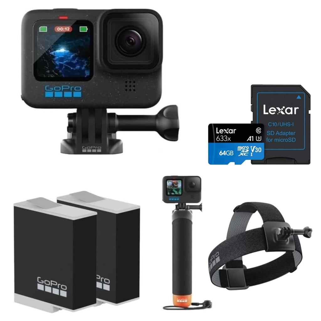 GoPro HERO12 Black Extreme-pakke med to batterier og monteringsbeslag | GoPro ekstremsportkamera