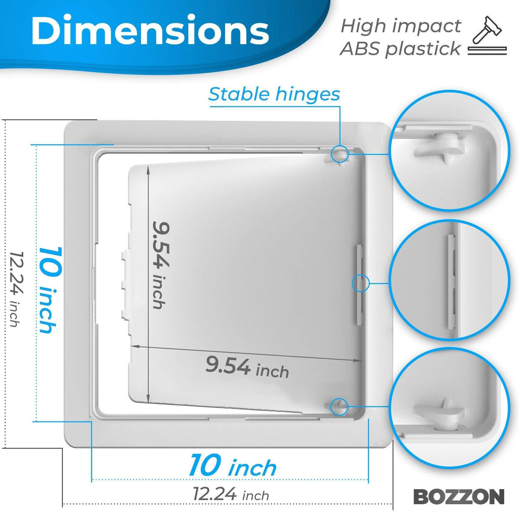 Access Panel for Drywall 10x10 inch Wall Hole Cover Access Door Plastic White| drywall access panel